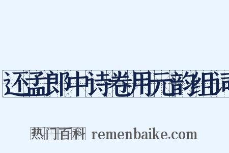 还孟郎中诗卷用元韵组词是什么意思的图片